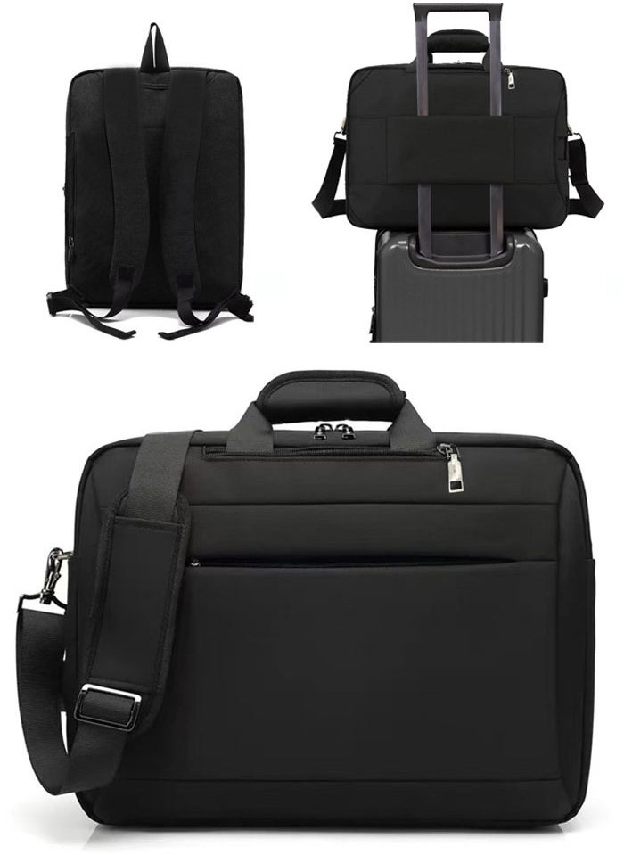Aklsvion 15.6 Inch Laptop Bag Day Pack Business Travel Laptop Backpack Handbag Briefcase Water Resistance Shoulder Messenger Bag for Men and Women Work Office Black  - Image 1