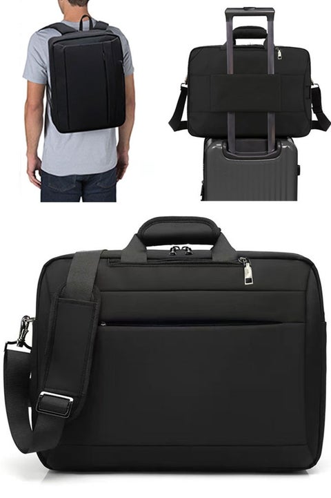15.6 Inch Laptop Bag Day Pack Business Travel Laptop Backpack Handbag Briefcase Water Resistance Shoulder Messenger Bag for Men and Women Work Office Black