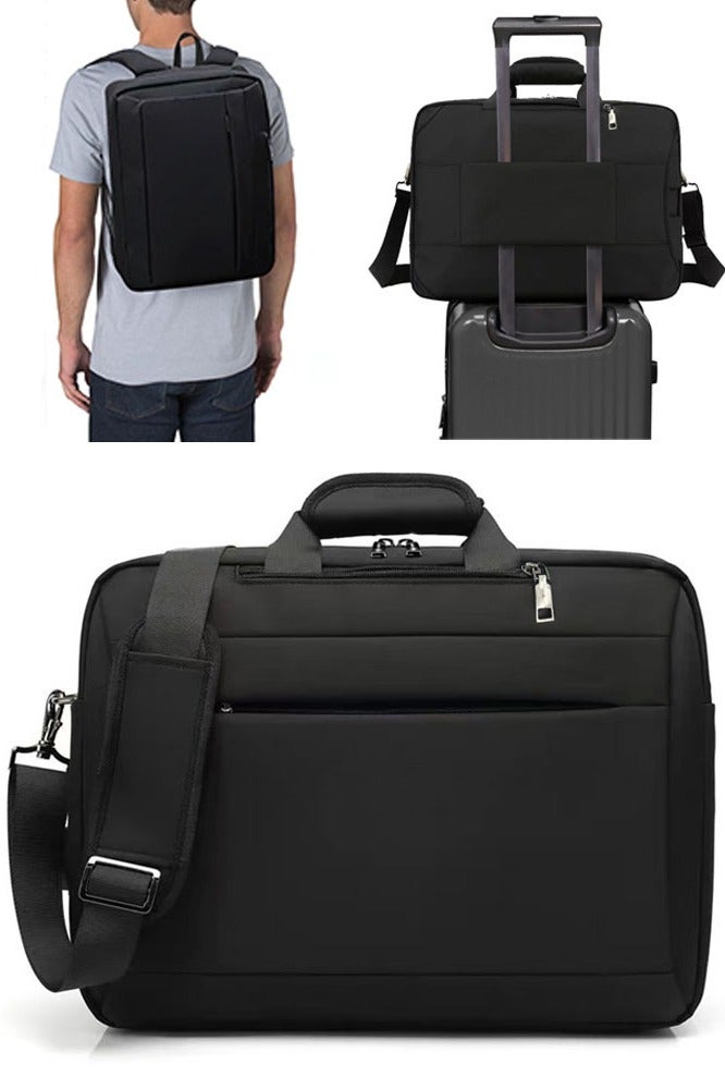 Aklsvion 15.6 Inch Laptop Bag Day Pack Business Travel Laptop Backpack Handbag Briefcase Water Resistance Shoulder Messenger Bag for Men and Women Work Office Black  - Image 1
