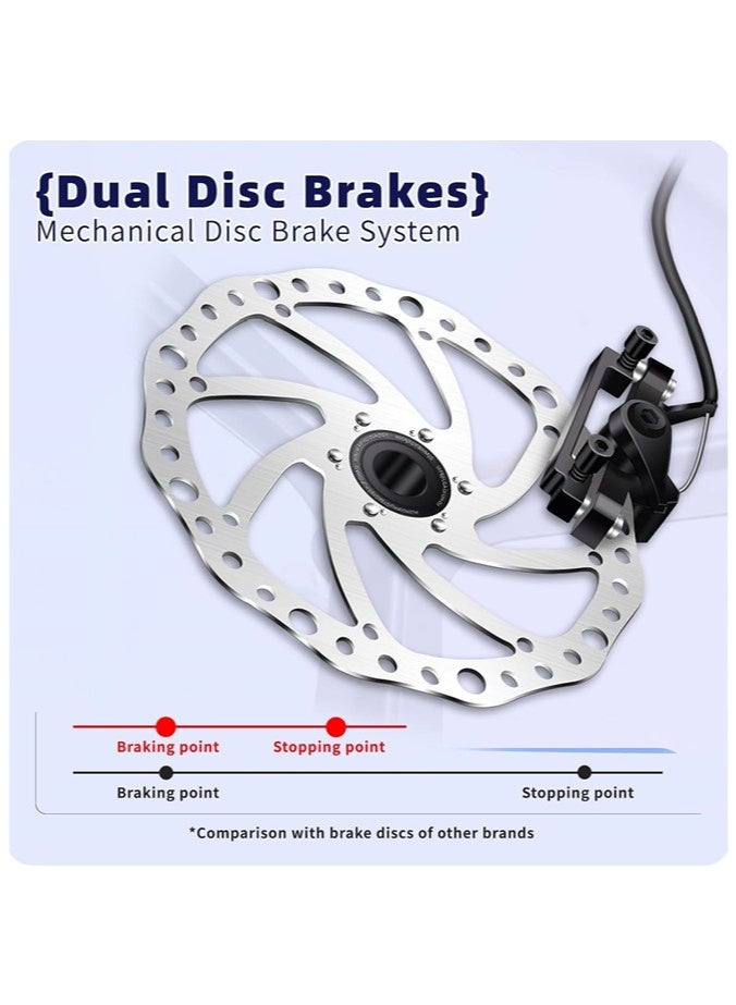 Denzoz 26Inch Mountain Bike 21 Speed MTB Bicycle with High Carbon Steel Frame Suspension Fork Dual-Disc Brake for Adult youth Men Womens Bikes - Image 2