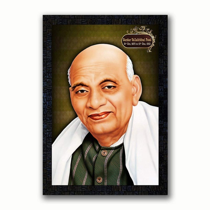 pnf Sardar Vallabhbhai Patel with Wooden Synthetic Frame Painting with Acrylic Sheet (Glass) Size 14 x 20 inch - Image 4