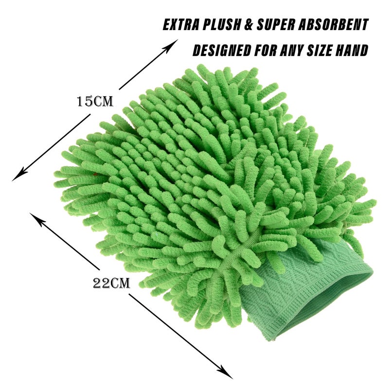 Kuber Industries Kuber Industries Gloves | Microfiber Cleaning Gloves | Chenille Mitts for Kitchen | 50 GSM Hand Duster for Kitchen | Hand Gloves for Car | Duster for Glass | Pack of 2 | Multi - Image 3
