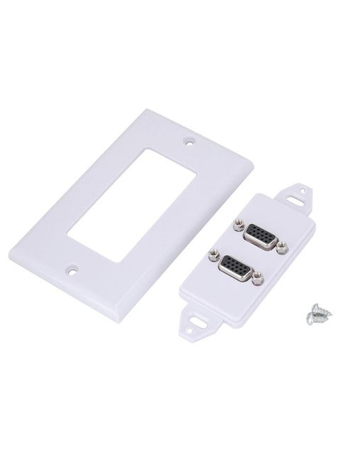 2-PORT VGA Socket Wall Mount Panel Adapter Wall Socket