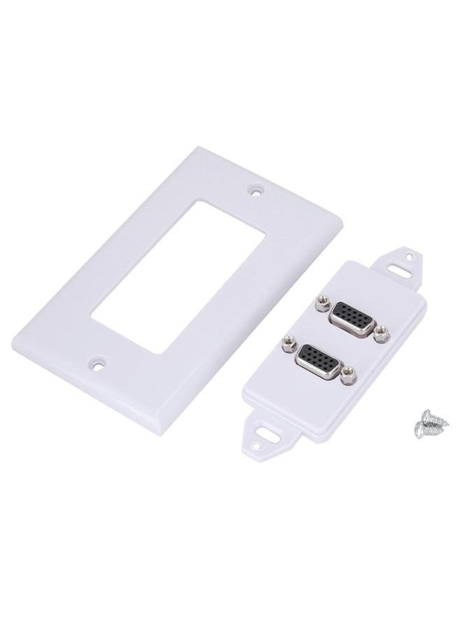 2-PORT VGA Socket Wall Mount Panel Adapter Wall Socket