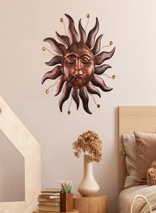 VESTCDF Metal Wall Art Decor Outdoor Inside with Sun Face, 26 Inch Large Outside Sun Metal Decorations Hanging on House, Living Room, Bedroom, Patio, Fence, Yard - Image 3