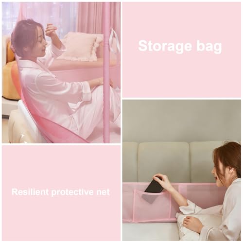 Dawnwake Mosquito Net, Anti-Fall Mosquito Neting Bed for Babies/Adult/Outdoor,Portable Foldable Travel/Camping Mosquito Net Tent, Suit for King Size Bed (Pink, 200 * 180cm) - Image 5