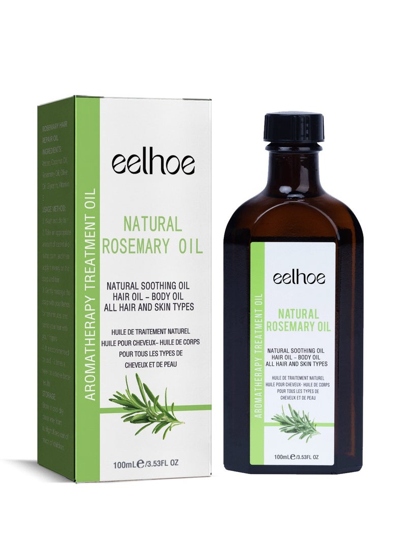 EELHOE Rosemary Essential Oil Rosemary Oil Hair Serum, Pure Organic Rosemary Oil for Dry Damaged Hair, Hair Loss Scalp Treatment, Hair Care (100ml) - Image 5