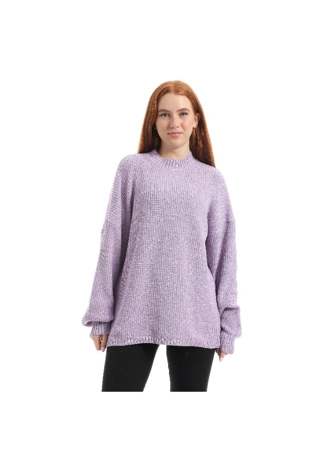 Caesar Women's plain wool sweater with a round neck - Image 1