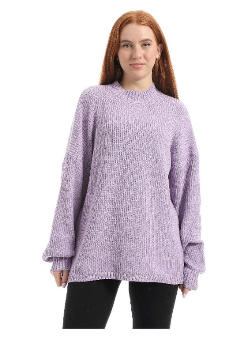 Caesar Women's plain wool sweater with a round neck - Image 1