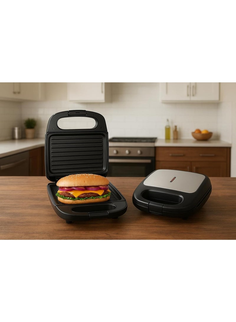 jamaky 1500W Stainless Steel Sandwich Maker – Non-Stick Plates, Cool Touch Handle, Easy to Clean - Image 2
