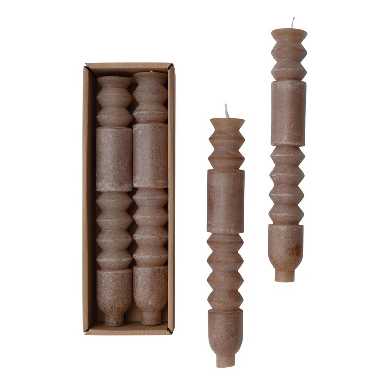 Creative Co-Op Creative Co-Op Unscented Taper Candle, Cappuccino - Image 5