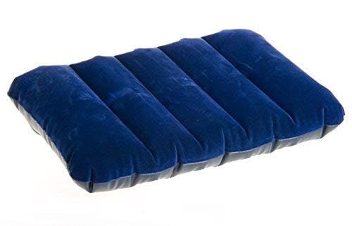 SpiderJuice 1Pc Velvet Plain Inflatable Air Filled Blow Up Sleeping Cushion Pillows for Train Travel Camping and Back Pain
