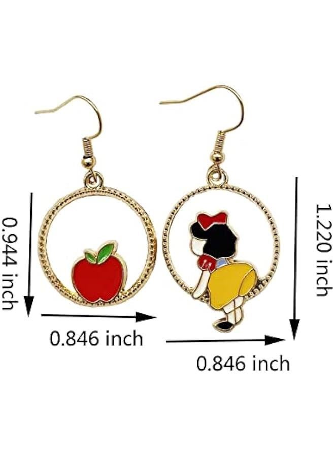 Cartoon Earrings Stud, Zinc Alloy Priness TV Movies Earrings for Fans and Women - Image 2