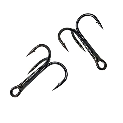 UperUper 200 Pack Fishing Treble Hooks Kit High Carbon Steel Hooks Strong Sharp Round Bend with Split Rings for Lures Baits Saltwater Freshwater Fishing Size 2# 4# 6# 8# 10# - Image 5