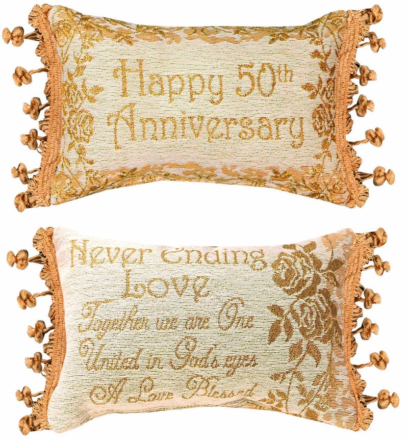 Manual Woodworker Manual 125 x 85Inch Decorative Throw Pillow Reversible Word Pillow Golden 50th Anniversary 