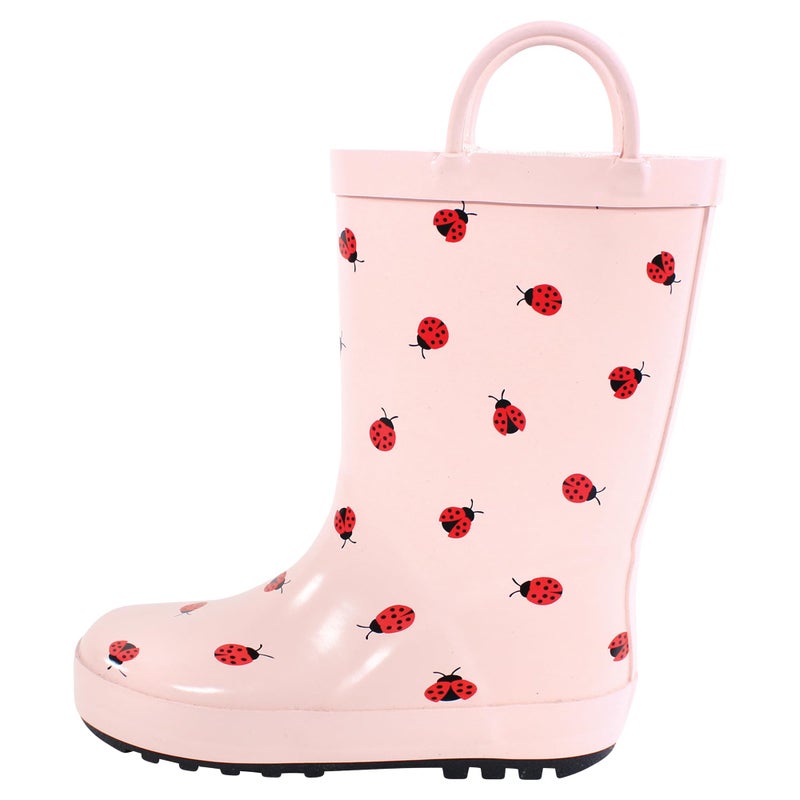 Hudson Baby Infant Girl Rain Boots, Ladybugs, 4 Toddler - Image 1