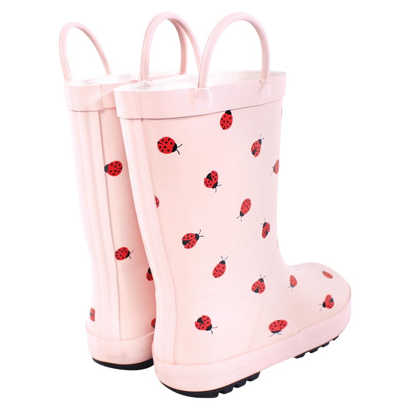 Hudson Baby Infant Girl Rain Boots, Ladybugs, 4 Toddler - Image 3