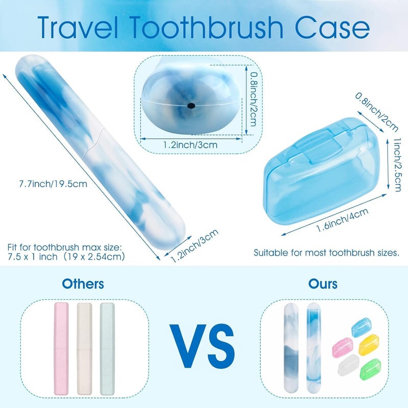 INSFIT Travel Toothbrush Case – 2 Pcs Halal-Friendly Portable Breathable Toothbrush Holder with 5 Colorful Head Covers – Ideal for Family, Umrah, Hajj, Gym & Travel (PP Eco-Material, Dustproof) - Image 2