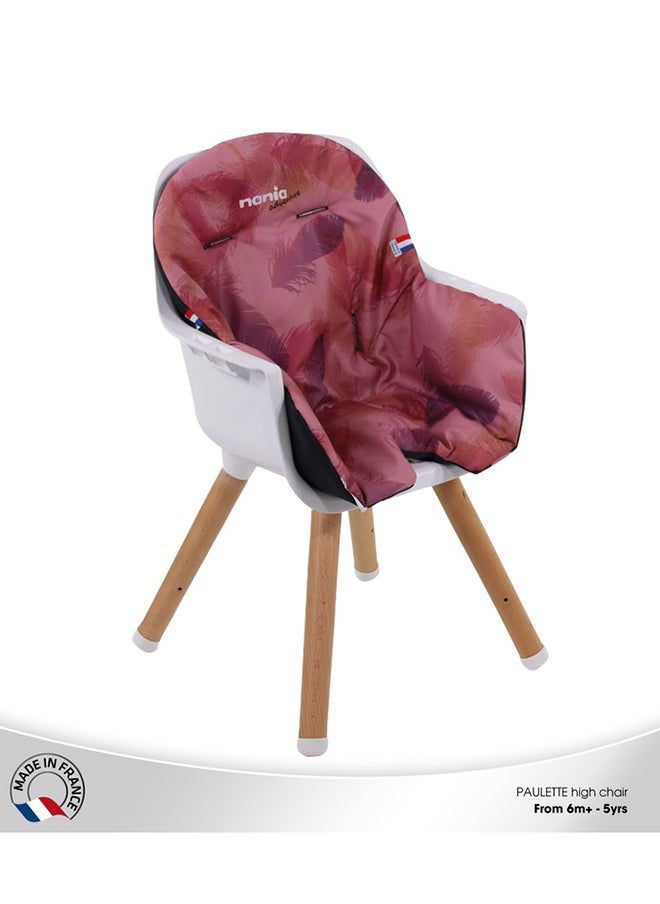 Nania - 2 In 1 Paulette High Chair Reversible Cushion And Adjustable Tray  6M+, Flamingo - Image 1