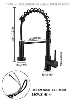 WinHolder Black Kitchen Faucet with Pull Down Sprayer Stainless Steel Single Handle Pull Out Spring Sink Faucets 1 Hole Or 3 Hole Dual Function for Farmhouse Camper Laundry Utility Rv Wet Bar  - Image 5