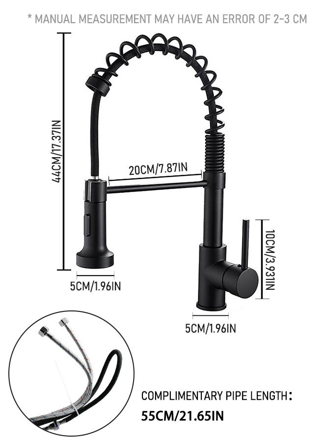 WinHolder - Black Kitchen Faucet with Pull Down Sprayer Stainless Steel Single Handle Pull Out Spring Sink Faucets 1 Hole Or 3 Hole Dual Function for Farmhouse Camper Laundry Utility Rv Wet Bar - Image 1