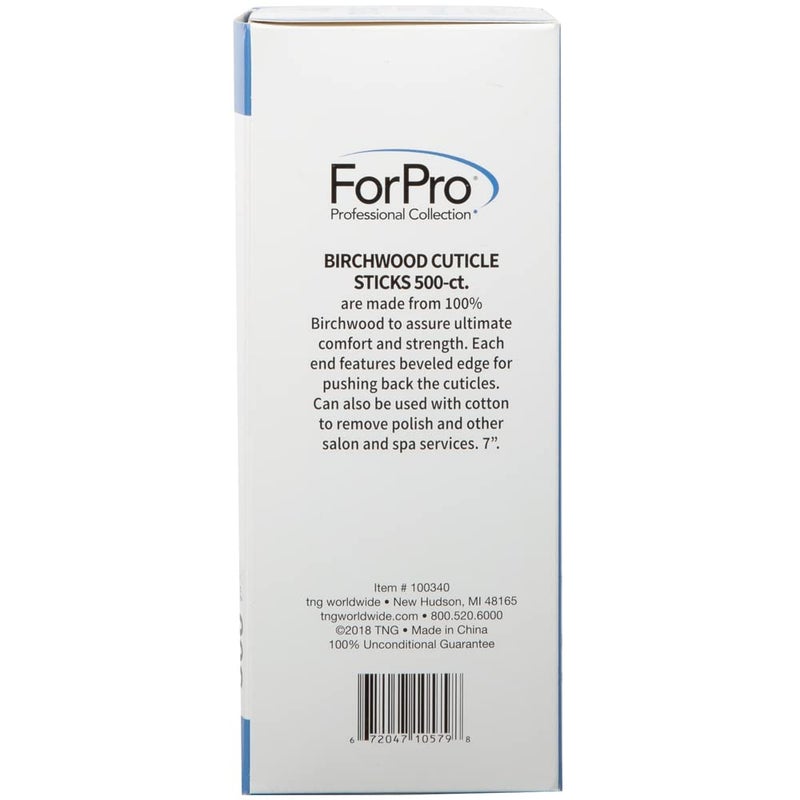 ForPro Professional Collection ForPro Birchwood Cuticle Sticks, Double Sided, Multi-Purpose Cuticle Pusher for Manicures and Pedicures, 7â€ L, 500-Count - Image 3