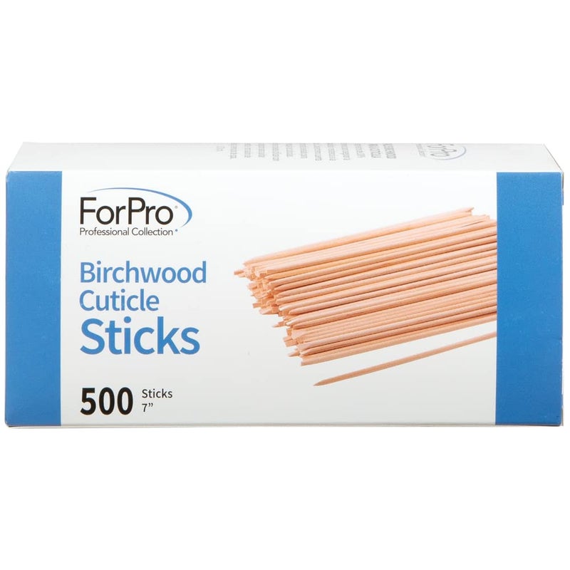 ForPro Professional Collection ForPro Birchwood Cuticle Sticks, Double Sided, Multi-Purpose Cuticle Pusher for Manicures and Pedicures, 7â€ L, 500-Count - Image 2
