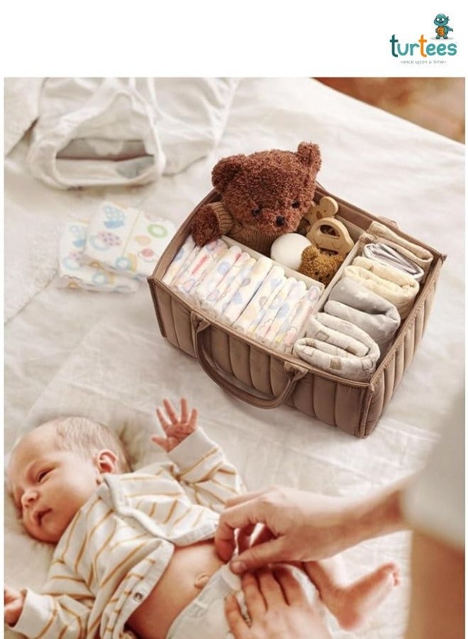 turtees Baby Caddy Organizer Bag | Portable Diaper Storage for Newborns & Toddlers | Multipurpose Nursery Bag with Compartments | Perfect for Moms