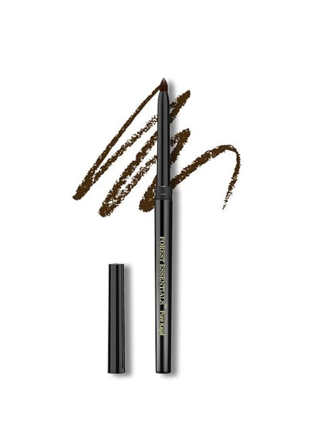 Forest Essentials Gulaab Khaas Natural Kajal Earth Brown | Made using a traditional method with Pure Ghee & Castor Oil | Intense Cooling Pigment | For Daily Use - Image 1
