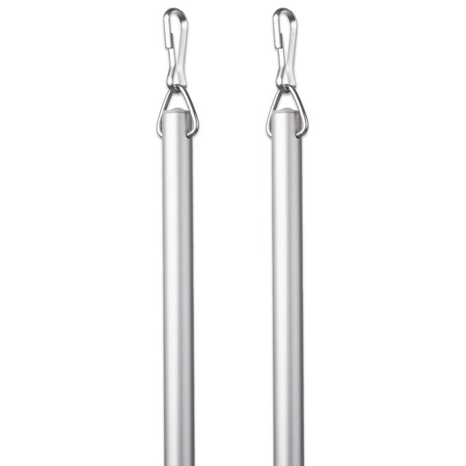 CURTAIN WAND ALUMINUM CURTAIN AND DRAPERY PULL ROD WITH STAINLESS STEEL HARDWARE FOR CURTAINS DRAPERIES AND ROOM DIVIDER CURTAINS 36 INCHES SATIN NICKEL PACK OF 2