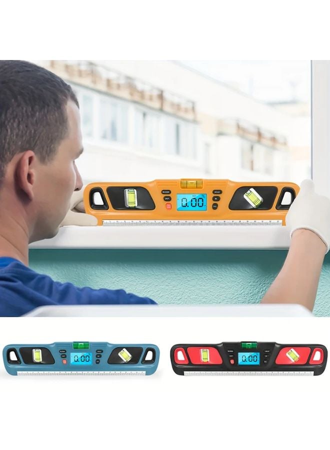 Blue Digital Bubble Inclinometer Level with LED Display Magnetic Base - Image 2