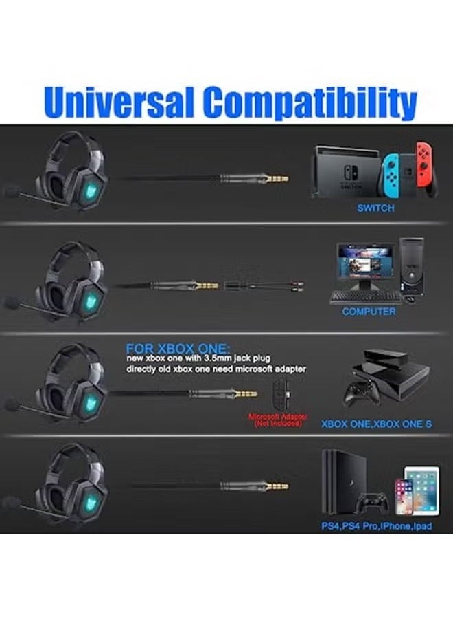 onikuma K8 Stereo Over-Ear Gaming Headphones with Mic for PS4/PS5/Xbox One/X Series/Switch/PC – Wired, Premium Sound Quality, Comfortable Design, Noise-Canceling Mic for Clear Communication, Long-Lasting Durability  - Image 3