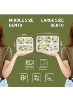 BEOLA Set of  2 Lunch Boxes for Kids Adults, Lunch Bento with Magnetic Meal Planner, Sand Camo  - Image 3