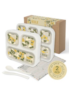 BEOLA Set of  2 Lunch Boxes for Kids Adults, Lunch Bento with Magnetic Meal Planner, Sand Camo  - Image 1