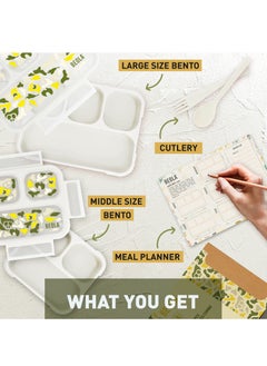 BEOLA Set of  2 Lunch Boxes for Kids Adults, Lunch Bento with Magnetic Meal Planner, Sand Camo  - Image 2