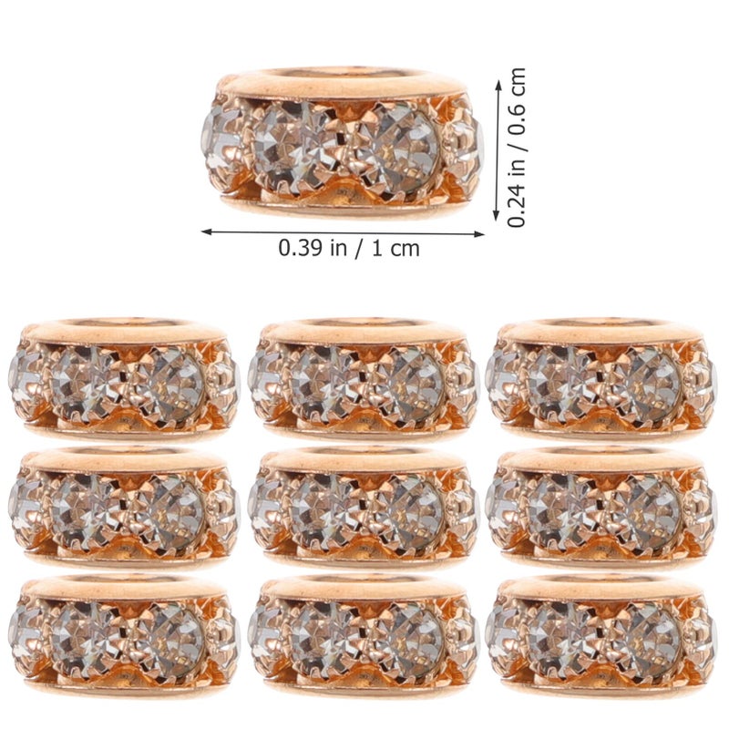 Golden Copper Rhinestone Spacer Beads 20pcs for Jewelry Making DIY Bracelets Necklaces - Image 4