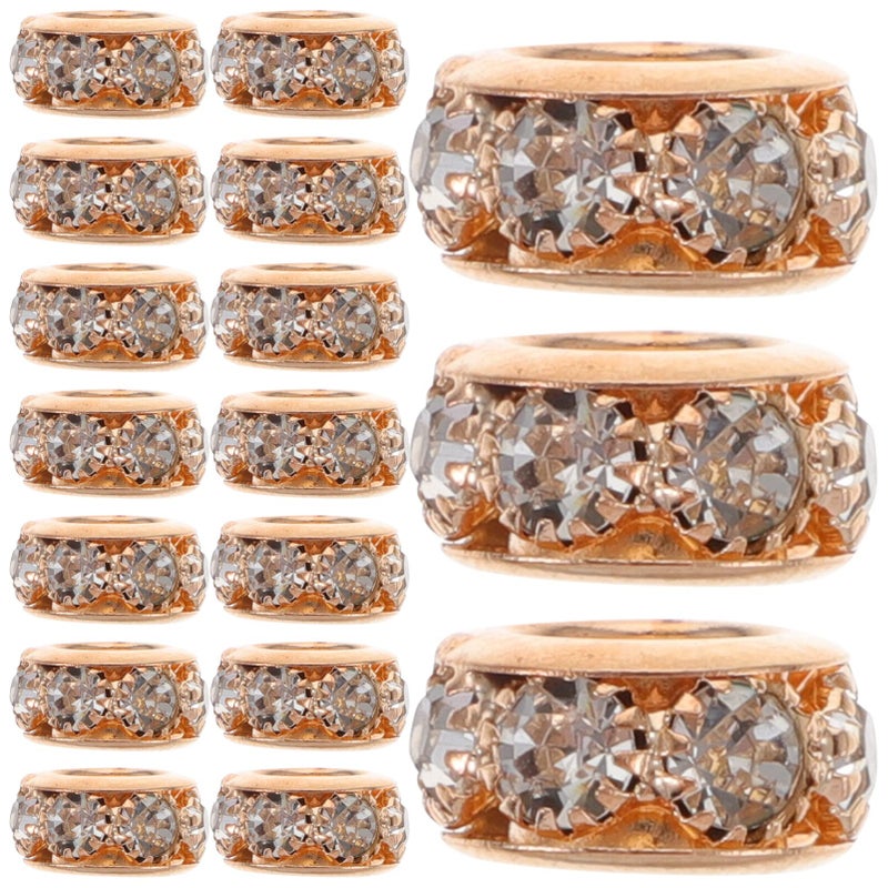 Golden Copper Rhinestone Spacer Beads 20pcs for Jewelry Making DIY Bracelets Necklaces - Image 2