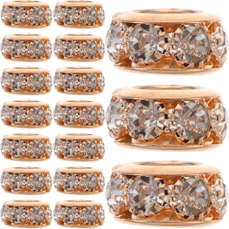 Golden Copper Rhinestone Spacer Beads 20pcs for Jewelry Making DIY Bracelets Necklaces - Image 1