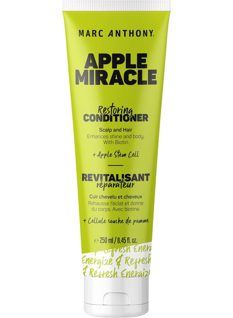 MARC ANTHONY Apple Miracle Restoring Conditioner | Infused With Apple Stem Cell & Biotin | To Strengthens & Protects Your Hair | Moisturizers & Smoother Your Hair Quality | 250 Ml