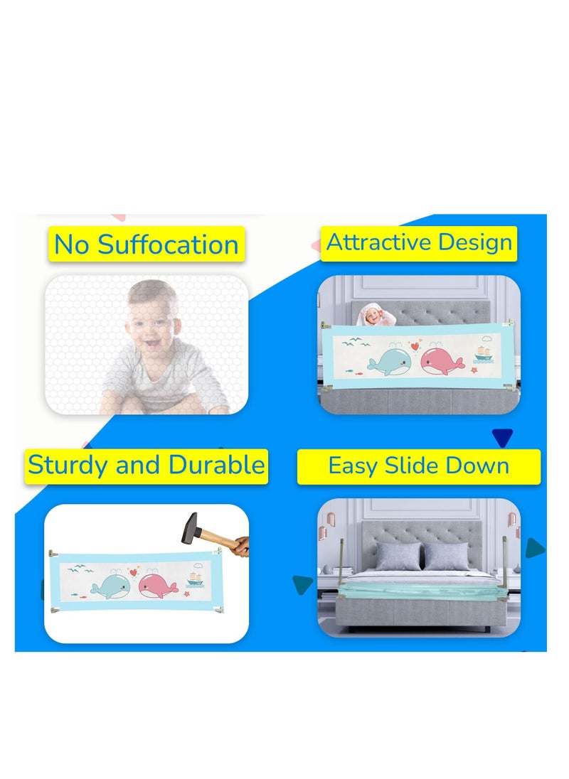 Kiddale - 180cm Bedrail Guard Bedrail Bumpers Bedrail for Toddler Bedrails of Kids Bed Fence for Baby Bed Fence for King and Queen size bed Long Bed Guard Rail for kids - Image 1