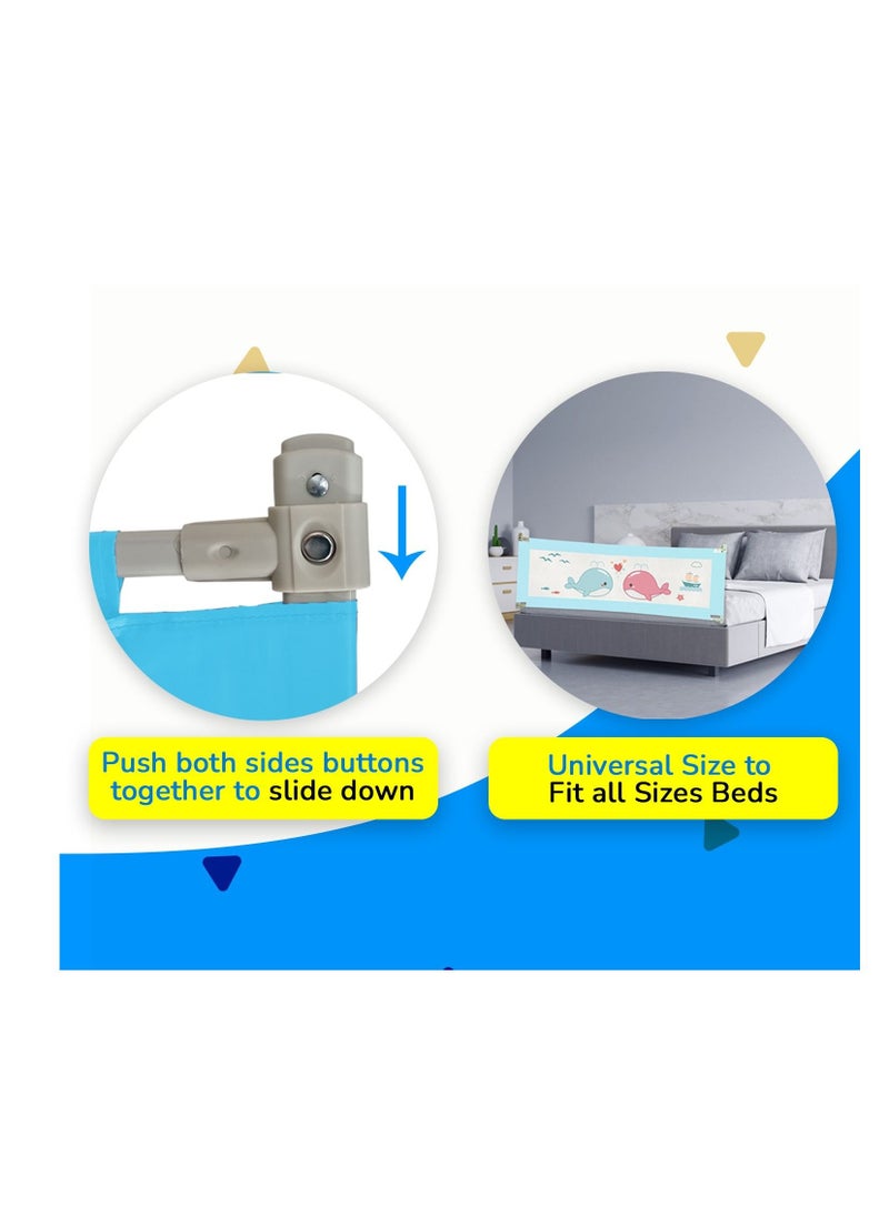 Kiddale - 180cm Bedrail Guard Bedrail Bumpers Bedrail for Toddler Bedrails of Kids Bed Fence for Baby Bed Fence for King and Queen size bed Long Bed Guard Rail for kids - Image 1