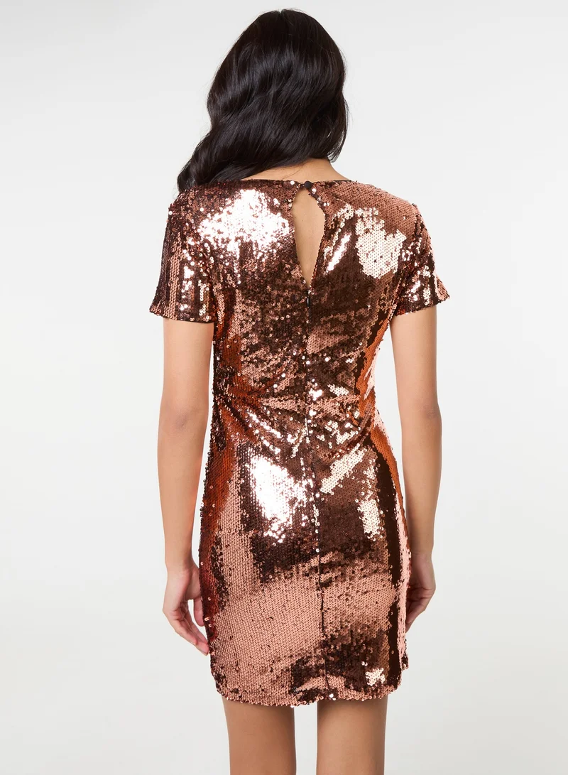 Pink Vanilla  V Front Sequin Dress for Women | Best Price UAE