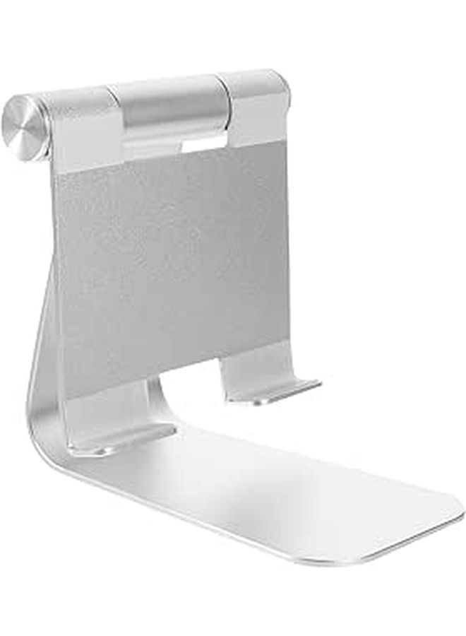Multi Angle Aluminum Tablet Stand Sticky Suction Mount Adjustable Charging Holder Silver - Image 1