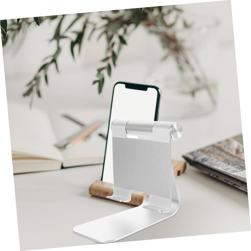 Multi Angle Aluminum Tablet Stand Sticky Suction Mount Adjustable Charging Holder Silver - Image 4