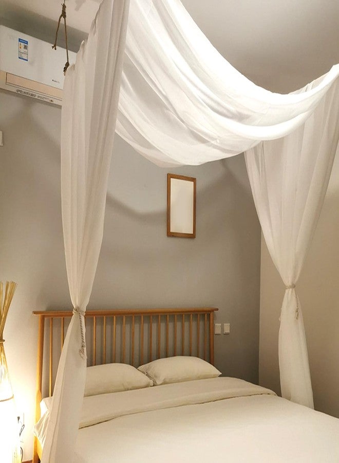 Comtelek King Canopy Bed Curtains - Queen & Full Bed 60 * 225in White Tulle Canopy Bed Scarf, Sheer Bed Drapes for Twin Girls to Adult Beds - Image 5