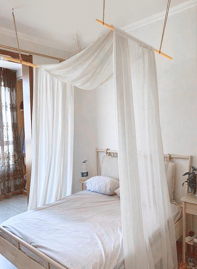 Comtelek King Canopy Bed Curtains - Queen & Full Bed 60 * 225in White Tulle Canopy Bed Scarf, Sheer Bed Drapes for Twin Girls to Adult Beds - Image 1