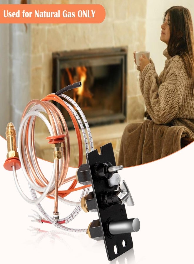 Hiorucet مجموعة تجميع شعلة الغاز الطبيعي (NG) من Hiorucet 4021-736 لأجزاء مواقد Heatilator و Heat N Glo و Quadrafire، ومجموعة شعلة Heat N Glo 485-510A مع المزدوجة الحرارية والثرموبيل وأنبوب الشعلة. - Image 5