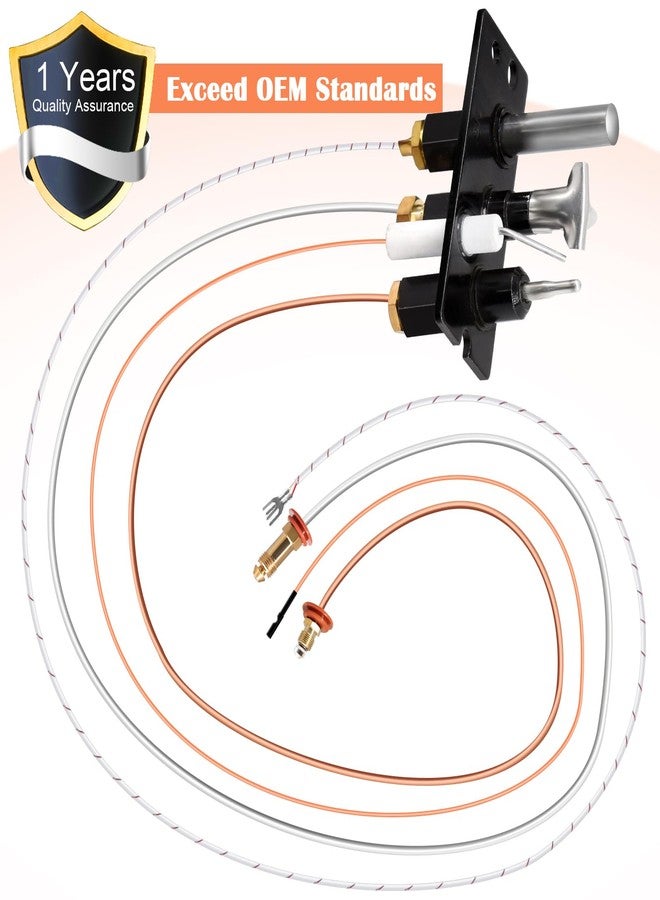 Hiorucet مجموعة تجميع شعلة الغاز الطبيعي (NG) من Hiorucet 4021-736 لأجزاء مواقد Heatilator و Heat N Glo و Quadrafire، ومجموعة شعلة Heat N Glo 485-510A مع المزدوجة الحرارية والثرموبيل وأنبوب الشعلة. - Image 4
