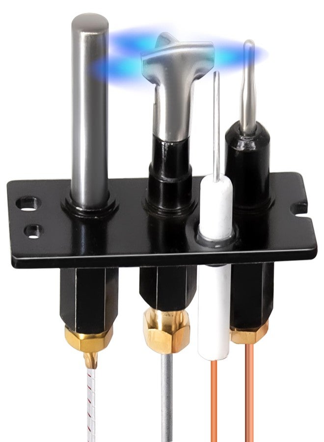 Hiorucet مجموعة تجميع شعلة الغاز الطبيعي (NG) من Hiorucet 4021-736 لأجزاء مواقد Heatilator و Heat N Glo و Quadrafire، ومجموعة شعلة Heat N Glo 485-510A مع المزدوجة الحرارية والثرموبيل وأنبوب الشعلة. - Image 1