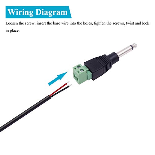 Fancasee 3-Pack 6.35mm 1/4" Mono Plug TS 6.35mm Male Solderless Terminal Adapter Jack DIY Audio Cable Connector to Speaker Wire for Microphone Speaker Electric Guitar Bass Keyboard Amplifier Audio Cable Repair - Image 3